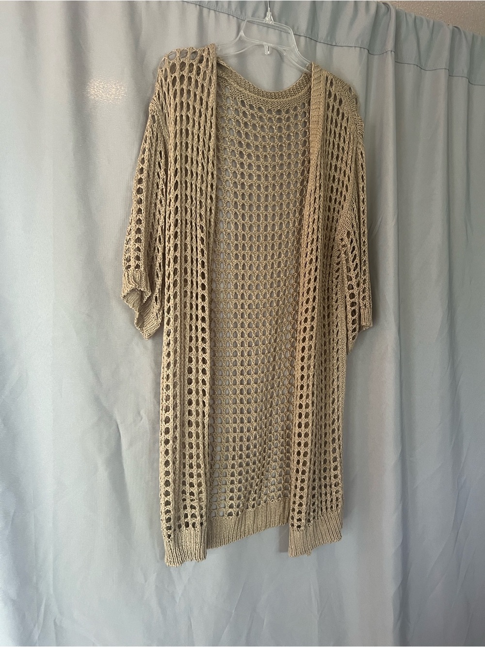 Lightweight Cream Open-Knit Women's Cardigan